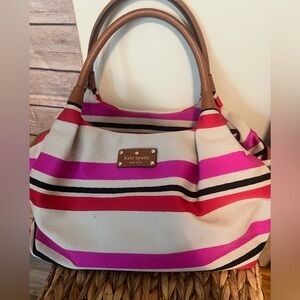 Kate Spade Pink and White Striped Women's Bag